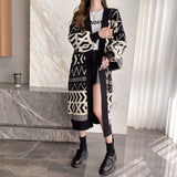 2025 Autumn And Winter Women's Version Of The Long Cardigan Sweater Women's Coat Large Size Loose Knitted Coat Tide HZ0108