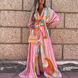 Women's Clothing 2025 Spring New Fashion Printing Loose Ione Temperament Dress HZ0108