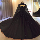 Niulatu Gown Black Tulle Long Sweet 16 Dresses HZ1110