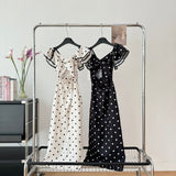 Cute A Line V Neckline Polka Dots Summer Dress Holiday Party Outfits For Women HZ1214