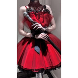 Niulatu Ball Gown Spaghetti Straps Red Summer 16th Birthday Dress Lolita Dress Mini 18th Birthday Outfits Short Lolita Outfit HZ1214