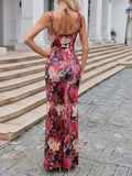 Hot Sale Of 25 Years Of Summer New Flower Printing High-Yick Weight Sling Dress HZ0108