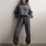 2025 Women's Clothing Pure Color Casual Fashion Sports Pants Two-Piece Set Of Women's Clothing Winter HZ0108