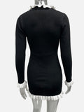In The Autumn Of 2025, The New Women's Cuff Skirt Is Hem Wood Ear-Stuffed Decorative Temperament Knitted Short Skirt HZ0108