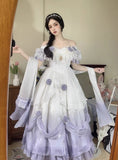 Vintage Ball Gown Off The Shoulder Short Sleeves 16th Lilac Birthday Dress Lolita Summer Dress 18th Birthday Outfits HZ1214