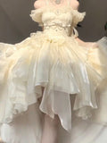 Vintage High Low Off The Shoulder Short Sleeves 16th Chiffon Birthday Dress Lolita Dress Birthday Outfits HZ1214