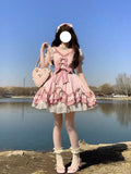 Sweet Ball Gown Lolita Outfits Short Sleeves Pink 16th Birthday Dress Lolita Summer Dress Birthday Outfits HZ1214