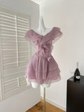 Cute A Line V Neckline Layers Summer Dress Holiday Party Outfits For Girls HZ1214
