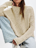 Autumn Explosion Of Women's Long-Sleeved Knit Round Collar Collar Cover Solid Color Top Sweater HZ0108
