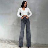 High-End Leopard-Print Jeans Women Spring 2025 New High-Rise Thin High-Grade Straight-Lens Narrow Version Of Trousers Women HZ0108