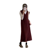 French Autumn And Winter Women's High-End Sweater Coat Women's Vest Vest Skirt Loose Long Knitwear Dress HZ0108