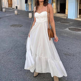 2025 Autumn Dress New Women's Temperament Elegant Fashion Pure Color High-Rise Sling Dress HZ0108