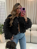 2025 New Fashion Temperament Personality Commuting Creative Knitted Tux Button Wool Coat HZ0108