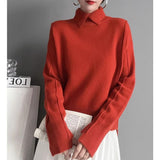 Standing Comfortable Soft-Creator Women's Knitted Shirt Autumn Casual Simple Holstered Shirt Long-Sleeved Sweater Woman HZ0108