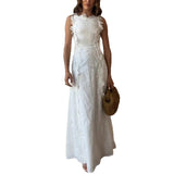 Niulatu New Summer Lace Embroidery Strap Holiday Dress Dress Dress Woman SPCP
