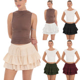 2025 Summer New Lady Tight Belt Anti-Walking Dress Sweet Cake Skirt HZ0108