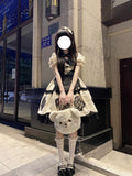 Cute Ball Gown Short Sleeves 16th Birthday Dress Lolita Dress Champagne Birthday Outfits HZ1214