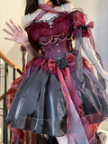 Vintage Ball Gown Off The Shoulder Short Sleeves 16th Burgundy Birthday Dress Lolita Dress Birthday Outfits HZ1214