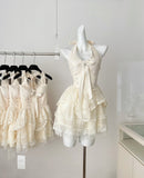 Sexy A line Halter Neckline White Lace Summer Dress Holiday Party Outfits For Women HZ1214