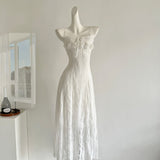 Cute A Line Spaghetti Straps Ivory Lace Summer Dress Holiday Party Outfits For Women HZ1214