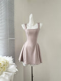Sweet and niche summer temperament high waist design women dress HZ1214