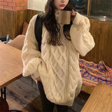 Vintage Mahjong Sweater Women's Autumn And Winter 2025 Women's Loose Lazy Style Long Soft Knitted Shirt HZ0108