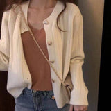 Peach Heart Buckle Soft Knitted Cardigan Women 2025 New Spring And Autumn And Winter Loose Outer Sweater Coat Gentle Wind Top HZ0108