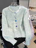 Sweet Soft-Creative Gentle Wind Sweater Woman 2025 Spring And Autumn Women's Round-Neck Loose Thin Knitted Shirt Coat Woman HZ0108