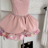 Sexy A line Spaghetti Straps Pink Min Summer Dress Holiday Party Homecoming Dress Birthday Outfits For Teens HZ1214