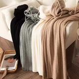 Relaxing High-Waisted Solid-Colored Knitted Broad-Legged Trousers Women's New Korean Version Of The Relaxed Straight Trousers In The Autumn And Winter Of 2025 HZ0108