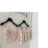 Sexy A line Spaghetti Straps 2 Pieces Pink Summer Dress Holiday Dresses Party Outfits For Women HZ1214