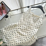 Sexy Ball Gown Square Neckline Satin Ivory Polka Dots Short Summer Dress Holiday Party Outfits For Women HZ1214