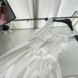 Sexy A Line Straps White Summer Dress Holiday Party Outfits For Women HZ1214