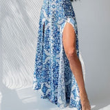 2025 New Women's Dress Sling V-Neck Open Fork Sexy Dress Woman HZ0108
