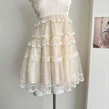 Cute A Line Square Halter Lace Summer Dress Holiday Party Outfits For Girls HZ1214