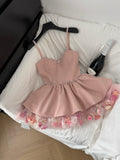 Sexy A line Spaghetti Straps Pink Min Summer Dress Holiday Party Homecoming Dress Birthday Outfits For Teens HZ1214