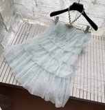 Sexy A line Halter Blue Tulle Min Summer Dress Holiday Party Homecoming Dress Birthday Outfits For Teens HZ1214