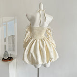 Cute A Line Halter Ivory Lace Summer Dress Holiday Party Outfits For Women HZ1214