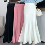 Fishtail Knitted Half-Body Dress Women's Spring And Autumn Winter 2025 New High-Waisted A-Word Bag Hip Pendant Long HZ0108