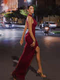 Women's 2025 Summer New Fashion Temperament Back Zipper Wrinkle Sleeveless Dress HZ0108