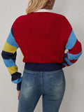 Women's 2025 New Fashion Casual Colored Sweater Striped Collider Button Short-Sleeved Coat HZ0108