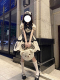 Cute Ball Gown Short Sleeves 16th Birthday Dress Lolita Dress Champagne Birthday Outfits HZ1214