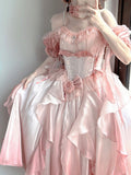 Sexy Ball Gown Off The Shoulder Short Sleeves 16th Pink Birthday Dress Lolita Dress Birthday Outfits HZ1214
