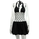 25 Summer Hottie Women's Clothing Wave Point Hanging Neck Bare Back To The Waist Of The Sling Dress HZ0108