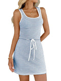 Tiktok 2026 New Lady Coloring Collar Sleeveless Knitted Dress HZ0108