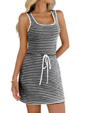 Tiktok 2026 New Lady Coloring Collar Sleeveless Knitted Dress HZ0108