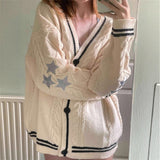 Bat Sleeve Knitted Sweater Coat Autumn And Winter Solid Embroidered Women's Single Row Buckle Long Sleeve Open Shirt HZ0108
