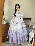 Vintage Ball Gown Off The Shoulder Short Sleeves 16th Lilac Birthday Dress Lolita Summer Dress 18th Birthday Outfits HZ1214