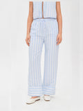2025 New Summer Women's Sleeveless Bow Striped Trousers Two Sets HZ0108