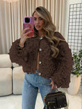 2025 New Fashion Temperament Personality Commuting Creative Knitted Tux Button Wool Coat HZ0108